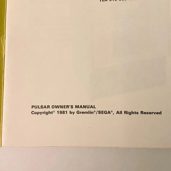 Vintage 1981 Pulsar Owners Manual Gremlin Sega Arcade Game Manual - Picture 4 of 12